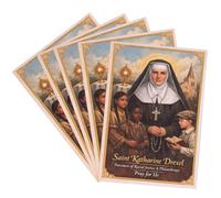 5 Pack of Saint Katharine Drexel Holy Cards | Patroness of Racial Justice and Philanthropy | 5 Devotional Prayer Cards to Keep or Hand Out | Great Catholic Gift | 5" x 3.5"