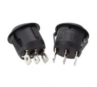 5-Pack On/Off/On Round Rocker Switch, 20mm Aperture for SPST Toggle Switch for Automotive Dash, RV & Industrial Panels, 12-250V 10A, UL94V-2 Rated