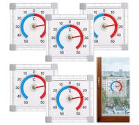 5 Pack Outside Thermometer, High Precision Window Thermometer with Wide Range, Accurate Measurement for Your Home, Easy to Install