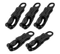 5 Pack Panic Snap Quick Release, Panic Snap with Fixed Eye Zinc Alloy Panic Snap Quick Release Paracord for Get Back Whips, Saddles (Black)