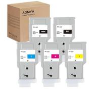 5 Pack PFI-320 Compatible Ink Cartridge,Replacement for Canon PFI320 for Canon imagePROGRAF IPF TM-200 IPF TM-205 IPF TM-300 IPF TM-305 Printer (Matte Black, Black, Cyan, Magenta, Yellow)