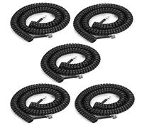5 Pack Phone Cord Landline8Ft Uncoiled / 1.4Ft Coiled Landline Phone Handset Cable RJ9 4P4C Telephone Accessory- Black