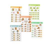 5-Pack Planner Sticker Sheets Authentic Milkmochabear Merchandise 250 Stickers Cute Adorable Milk Mocha Matcha 2024 Collection Stationary for Planners Journals Laptops Kids