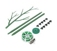5-Pack Plant Support Stakes with Clips for Monstera Pothos Orchids, Adjustable Green Climbing Plant Stakes with 6.5ft Tie and Strap for Indoor Garden(Suit)