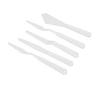 5 Pack Plastic Artist Palette Knife Set, Plastic Spatula White Palette Knives for Oil Painting, Mixing Paints, Acrylic Mixing