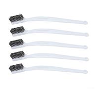 5-Pack Plastic-Handled Steel Wire Brushes for Car Detailing, Automotive Cleaning & Nozzle Maintenance - ABS Handle, Heavy-Duty Manual Tool