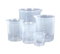 5 Pack Plastic Measuring Jugs, Transparent Lab Graduated Beakers, Heat Resistant Measuring Mixing Cups Set, Multipurpose Cooking Baking Liquid Measure Tool 30ml 50ml 100ml 150ml 300ml