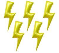 5 Pack Pokemon Balloons, Yellow Lightning Bolt Balloons for Birthday Party Decorations, Pokemon Party Decor, Lightning McQueen Theme Party Supplies