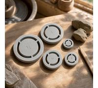 5 Pack Pottery Foot Ring Tool, Clay Base Aligner for Ceramic, Even Foot Press, 5 Size Options XS-XL, Reusable Tool, Simple 3-Step Process, Suitable for All Skill Levels, Ideal for Bowls & Cups，Gray