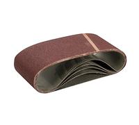 5 PACK - Premium 100mm x 610mm 80 Grit Sanding Belts - Resin Bonded Aluminium Oxide Heavy Duty Cloth Backed Sleeves - Tear Resistant Long Life Metal Wood & Plastic Grinding Sand Paper Power Sanders