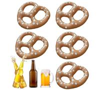 5 Pack Pretzel Inflatable Beer Decorations - 15 Inch PVC Inflatable Floats | Pretzel Cookie Donut Shaped Balloons For Oktoberfest | Reusable German Beer Theme Party Decor For Christmas, Holiday Celebr