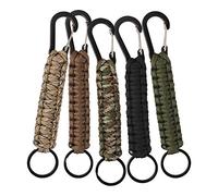 5 Pack Professional Paracord Keychain with Carabiner Clips, Paracord Keyring Braided Kit, Paracord Lanyard with Locking D Ring Hooks for Keys Knife Flashlight for Camping and Hiking