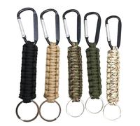 5 Pack Professional Paracord Keychain with Carabiner Clips, Paracord Keyring Braided Kit, Paracord Lanyard with Locking D Ring Hooks for Keys Flashlight for Camping and Hiking