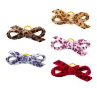 5 Pack Random Color Pet Headband Youthful Frenetic Style Rubber Head Flower for Birthday or Party