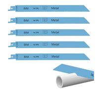 5 Pack Reciprocating Saw Blades, S1122BF 230mm 14TPI, Bi-Metal Reciprocating Saw Blades For Cutting Steel Pipes, Sheet Metal & Conduit - Fits Bosch Dewalt Ryobi Sabre Recip Saws