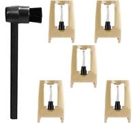 5 Pack Record Player Needles Replacement, Record Replacement Stylus with a Stylus Cleaning Brush for Crosley Victrola ION Jenson Boytone York-Yorx Turntables