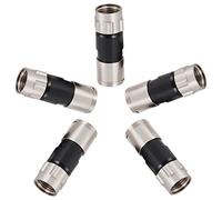 5 Pack RELIAGINT RG6 Compression Connectors, 75 Ohm F Connector Inside Conductive Washer Design Weatherproof Coax Connector, Compatible for RG6 Dual, Tri Quad Shield Universal Cable TV Connectors