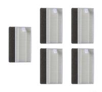 5-Pack Replacement Filters Fit for Tesvor M2 Robot Vacuum Cleaner, High-Efficiency Filter Paper & Plastic Parts, 110x50mm White Accessories