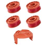 5 Pack Replacement Strimmer Line Compatible with 20V Worx Grass Trimmers Replace WG151,WG163E.1,WG163E.2,WG163E.3,WG163E.6,WG163E.9 (4 Spools, 1 Caps)