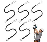 5 Pack Retractable Tool Lanyard, Tough Scaffold Hard Hat Lanyard with Carabiner, Adjustable Loop End, Ultra-Durable, Tools Safety Tether for Working at Height Fall Protection Tool Tether Lanyard