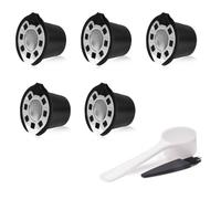 5 Pack Reusable Capsules Stainless Steel Lids Refillable Coffee Pods for Nespresso Machines (OriginalLine Compatible)