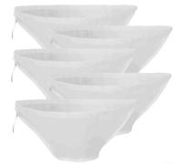 5 Pack Reusable Nylon Mesh Bags Food Strainer Drawstring Filter for Nut Milk Cheese Making Yogurt Brewing 3 Sizes White(52x18x18cm)