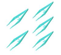 5-Pack Reusable Plastic Tweezers Set - Serrated Pointed Tip Forceps for Health, Beauty, First Aid, DIY Arts & Crafts - Lightweight Non-Slip Grip for Home and Travel