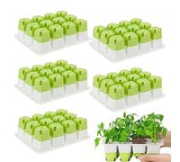5 Pack Reusable Silicone Seed Starter Trays 60 Cells Seedling Starter Kit with Flexible Pop-Out Cells Plant Germination Trays for Indoor Gardening (5pcs Green)