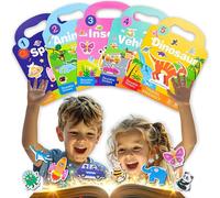 5 Pack Reusable Sticker Books for Toddlers - Plane Activities for Toddlers