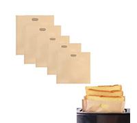 5 Pack Reusable Toaster Bags Non-Stick Toasted Sandwich Bags, Sturdy Plastic Bag for Sandwiches Easy to Open, Toastie Bags for Toaster Microwave Grill, Washable Toastie Bag