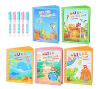 5 Pack Reusable Water Coloring Book for Toddlers, Water Doodle Book Toys, Paint with Water Books,Mess-Free Coloring Book, Portable Educational Doodle Drawing Toy, Educational Learning Kits Gifts