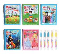 5 Pack Reusable Water Reveal Books Pens Underwater Vehicle Robot Theme Coloring Activity Pad Travel Game for