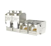 5-Pack RJ45 CAT 7 Tool-Less STP Shielded Keystone Jack, AMPCOM Self-Locking Cat7 Keystone Zinc Alloy Module Adapter No Punch-Down Tool Required Coupler for Wall Plate