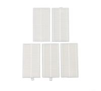 5-Pack Robot Vacuum Filter Replacement for Midea M9 and E10sPlastic + Filter Paper, White, Compatible with Robot Vacuum Cleaners