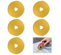 5-Pack Rotary Cutter Blades 45mm - Compatible with Rotary Cutter & Most Fabric Cutters - Replacement Rotary Cutter Blades for Quilting & Crafting