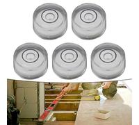 5-Pack Round Bubble Level Tool for Horizontal and Vertical Leveling - Acrylic & Plastic Construction, 18 x 9 mm (0.71 x 0.35 in), WHI