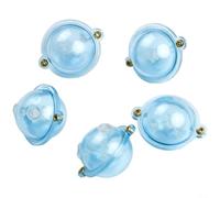 5 Pack Round Bubble Marker Floats, 25mm Water Injection Floats with Plastic Material and Brass Buckle for Boat and River Fishing