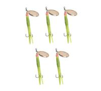 5 Pack Salmon Spinner Lure Flying C Red Yellow Black 15 g 20 Gram Cooper Spoon Lures Bass Pike Red Black Copper Rubber Brass Spoon Sea Trout Bullet Prawn Imitation Bait (5pc Yellow 15g)