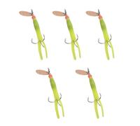 5 Pack Salmon Spinner Lure Flying C Red Yellow Black 15 g 20 Gram Cooper Spoon Lures Bass Pike Red Black Copper Rubber Brass Spoon Sea Trout Bullet Prawn Imitation Bait (5pc Yellow 20g)