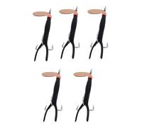 5 Pack Salmon Spinner Lure Flying C Red Yellow Black 15 g 20 Gram Cooper Spoon Lures Bass Pike Red Yellow Copper Rubber Brass Spoon Sea Trout Bullet Prawn Imitation Bait (5pc Black 20g)