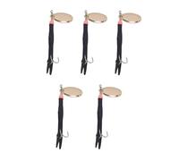 5 Pack Salmon Spinner Lure Flying C Red Yellow Black 15 g 20 Gram Cooper Spoon Lures Bass Pike Red Yellow Copper Rubber Brass Spoon Sea Trout Bullet Prawn Imitation Bait (5pc Black 15g)