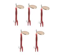 5 Pack Salmon Spinner Lure Flying C Red Yellow Black 15 g 20 Gram Cooper Spoon Lures Bass Pike Yellow Black Copper Rubber Brass Spoon Sea Trout Bullet Prawn Imitation Bait (5pc Red 15g)