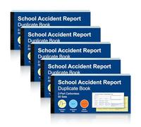 5 Pack School Accident Report Book 2-Part 50 Sets Incident Report Duplicate Book 99mm x 210mm Accident Report Book with Both Copies Perforated for Schools Nurseries Educational Institutions