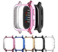 5-Pack Screen Protector Compatible with Garmin Venu Sq & Venu Sq 2 Case, Soft TPU Plated Case All-Around Protective Screen Full Cover Bumper Compatible for Venu Sq Music/Venu Sq2 Music GPS Smart Watch