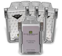 5-Pack Secure Badge Holder Classic with BLOXPROX - RFID Blocking ID Card Cases, Blocks 125 KHz & 13.56 MHz, Durable Polycarbonate, Easy Access Squeeze-to-Read