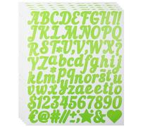 5 Pack Self Adhesive Vinyl Letter Number Symbol Stickers Kit, Alphabet Number Stickers for Mailbox, Jars, Address Number, Scrapbook, Notebook - Green