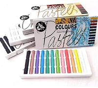 5 Pack Set Assorted Pastel & Charcoal Sticks Compressed Black White Grey Earth Pastel Colours Non Toxic (60 Sticks)