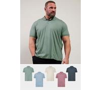 BadRhino Big & Tall 5 Pack & Blue Jersey Polo Shirts - Men's - Plus Size Curve
