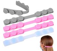 5 Pack Silicone Adjustable Mask Ear Saver Straps Non Slip | Shifts elastic behind the head, helps reduce ear pain, tighter mask fit for better protection, for daily wear