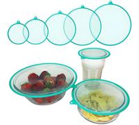 5 Pack Silicone Lids for Kitchen Food Storage, 5 Sizes Reusable Food Keep Fresh Storage Lids, Silicone Food Covers Fits Round Containers, Cups, Bowls, Mugs, Food Cans and Microwave Cover
